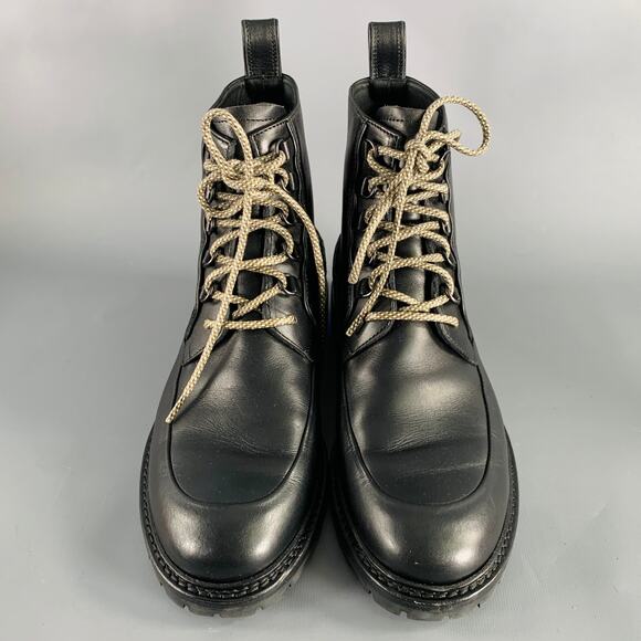 BOTTEGA VENETA Size 8.5 Black Leather Lace-Up Boots main image 6